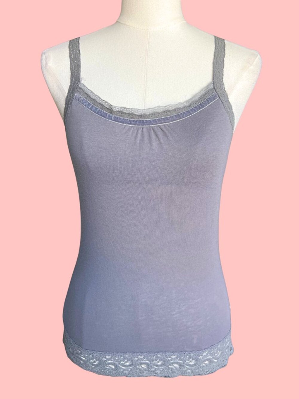 Y2K Abercrombie & Fitch Lace Trim Velvet Cami